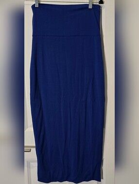 New Aleeza Paris Cobalt Spanx Maxi Skirt Size M